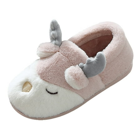 

Slippers for Women Cute Deer Heel Slippers for Women Winter Warm House Slippers Womens Slippers Suede Pink 40-41