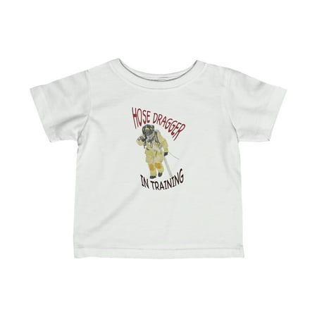 Firechick Designs Firefighter Hose Dragger In Training Infant Fine Jersey Tee | Fireman Toddler Tshirt
Firechick Designs Firefighter Hose Dragger In Training Infant Fine Jersey Tee | Fireman Toddler Tshirt