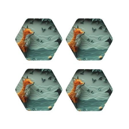 Lukts Paper Fox Crow Fantasy Print Leather Drinks Coasters Set of 4 Suitable or Drinks Furniture Protection and Easy Clean up-Hexagon
Lukts Paper Fox Crow Fantasy Print Leather Drinks Coasters Set of 4 Suitable or Drinks Furniture Protection and Easy Clean up-Hexagon