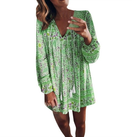Pink Dress Summer Dress Women s Spring and Autumn Long Sleeve V-Neck Loose Waist Printed Pullover Dress on Clearance Summer Dresses for Women 2022 Birthday Dresses for Women Sexy Green L
Pink Dress Summer Dress Women s Spring and Autumn Long Sleeve V-Neck Loose Waist Printed Pullover Dress on Clearance Summer Dresses for Women 2022 Birthday Dresses for Women Sexy Green L