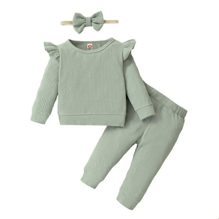 OLLUISNEO Infant Baby Girls Pants Outfits 18 Months Winter Clothes 24 Months Solid Color Pit Stripe Round Neck Long Sleeve Top Pants 2 PCS Set Green
OLLUISNEO Infant Baby Girls Pants Outfits 18 Months Winter Clothes 24 Months Solid Color Pit Stripe Round Neck Long Sleeve Top Pants 2 PCS Set Green