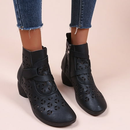 ZMHEGW Boots For Women Ladies Solid Color Leather Hollow Comtable Zipper Heel Booties Boots Shoes
ZMHEGW Boots For Women Ladies Solid Color Leather Hollow Comtable Zipper Heel Booties Boots Shoes