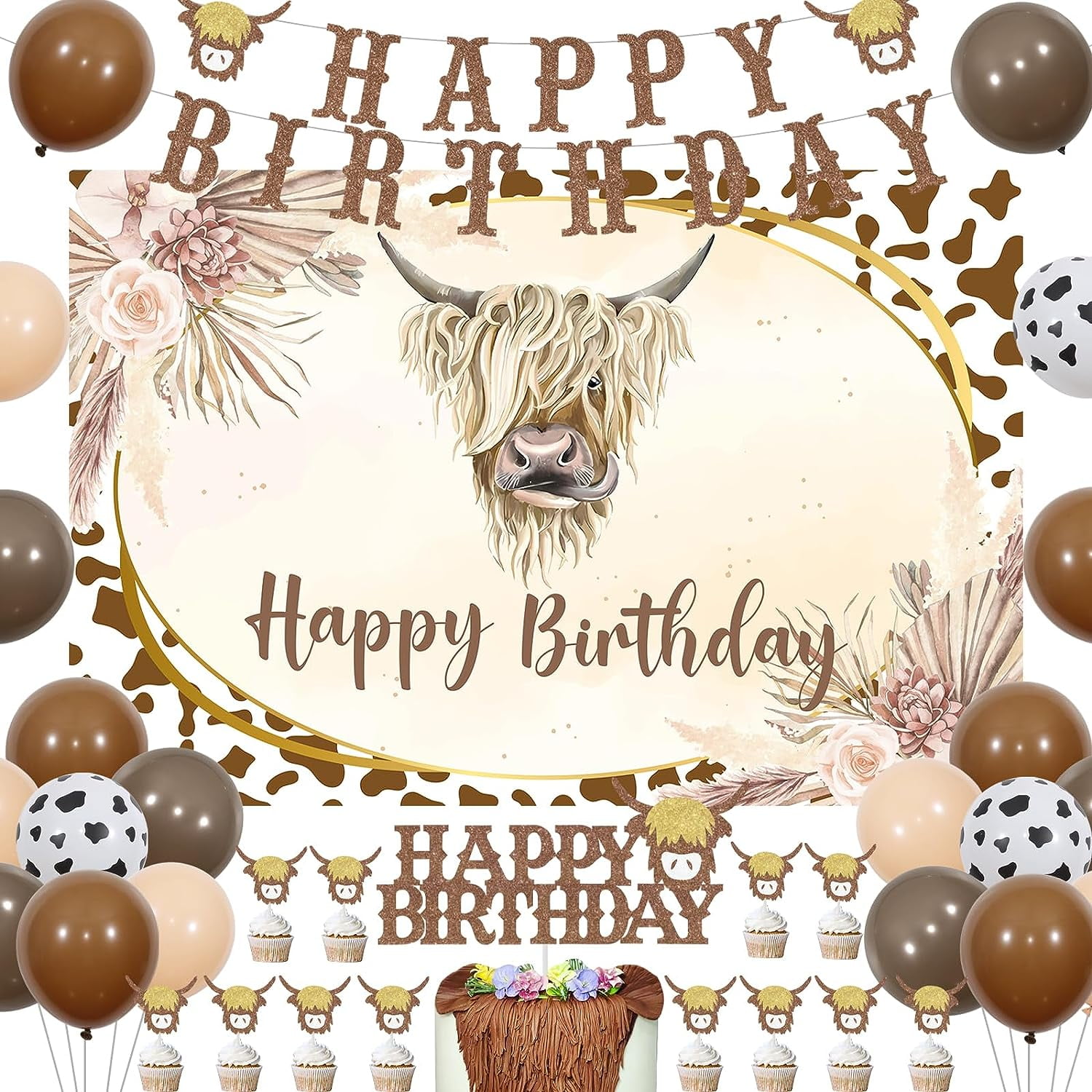 Highland Cow Birthday Decorations Highland Cattle Birthday Decorations