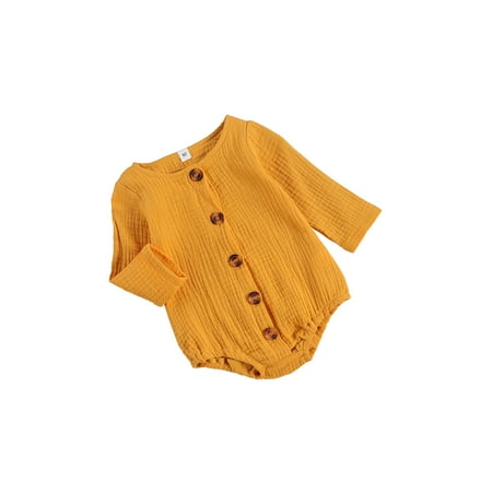 Babys Casual Long-sleeved Jumpsuits Fresh Solid Color Single-breasted One-piece Triangle Romper
Babys Casual Long-sleeved Jumpsuits Fresh Solid Color Single-breasted One-piece Triangle Romper