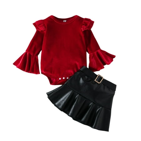 EHTMSAK Newborn Infant Toddler Baby Kids Children Child Girl 2PCS Bodysuit and Leather Skirt Set Long Sleeve Ruffle Outfits Clothing Set Red 0-3Y 80
EHTMSAK Newborn Infant Toddler Baby Kids Children Child Girl 2PCS Bodysuit and Leather Skirt Set Long Sleeve Ruffle Outfits Clothing Set Red 0-3Y 80