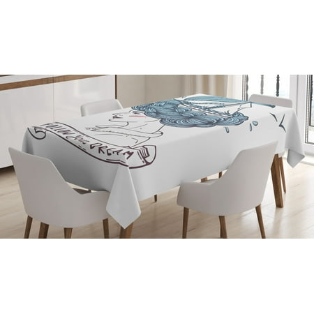 Inspirational Tablecloth Girl Portrait with Pale Blue Hair as Abstract Waves with Boat Dreamy Artwork Rectangular Table Cover for Dining Room Kitchen 60 X 84 Inches Multicolor by Ambesonne
Inspirational Tablecloth Girl Portrait with Pale Blue Hair as Abstract Waves with Boat Dreamy Artwork Rectangular Table Cover for Dining Room Kitchen 60 X 84 Inches Multicolor by Ambesonne