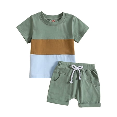 Musuos 2Pcs Baby Boys Summer Contrast Color Pocket T-Shirt Top Elastic Waist Shorts
Musuos 2Pcs Baby Boys Summer Contrast Color Pocket T-Shirt Top Elastic Waist Shorts