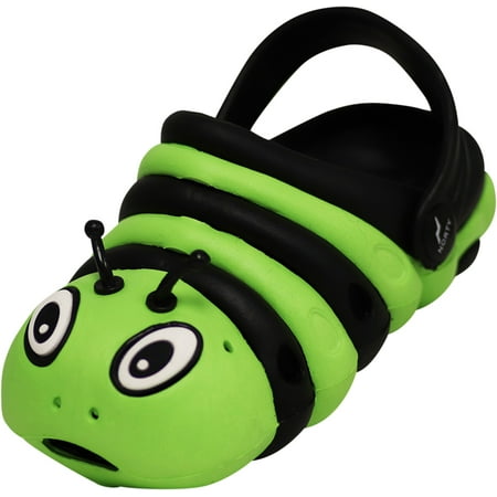 NORTY Toddler Boys Clogs Male Ankle Strap Summer Sandals Black Lime