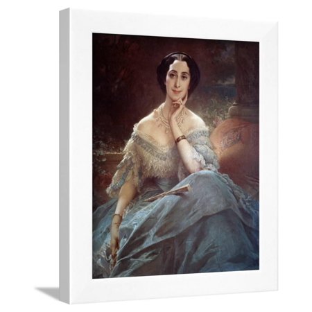 Portrait of the Countess Hallez Claparede by Edouard Louis Dubufe Framed Print Wall Art