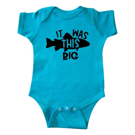 Inktastic It Was This Big Fishing Humor Gift Baby Boy or Baby Girl Bodysuit