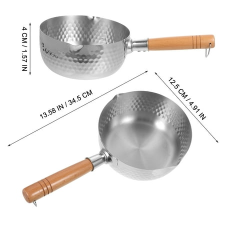 Japanese Pot Stainless Steel Saucepan with Wood Handle Flat Bottom Pot Cooking Pot for Ramen Milk 
Japanese Pot Stainless Steel Saucepan with Wood Handle Flat Bottom Pot Cooking Pot for Ramen Milk