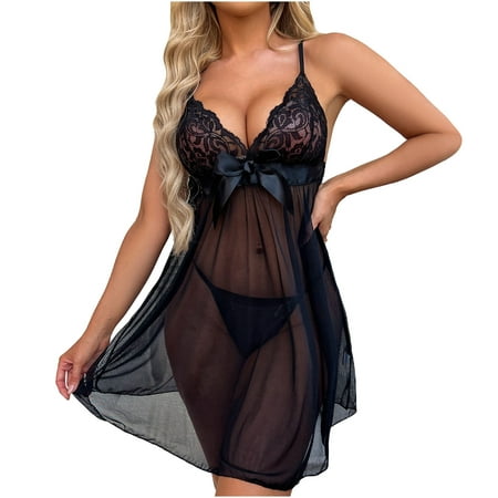 RQYYD Lingerie Dress for Women Front Bow Babydoll Lace Chemise V Neck Nightgown Sleepwear (Black XL)
RQYYD Lingerie Dress for Women Front Bow Babydoll Lace Chemise V Neck Nightgown Sleepwear (Black XL)