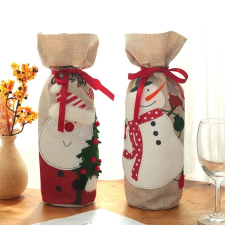 Gwong Drawstring Snowman Pattern Christmas Wine Bottle Cover Fabric Xmas Party Wine Bottle Bag for Household
Gwong Drawstring Snowman Pattern Christmas Wine Bottle Cover Fabric Xmas Party Wine Bottle Bag for Household