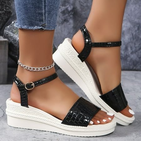 SHENZHYIXINC Stylish Women‘s Casual Solid Color Sandals with Ankle Buckle Strap Platform Comfort Wedge Walking Shoes for Vacation
SHENZHYIXINC Stylish Women‘s Casual Solid Color Sandals with Ankle Buckle Strap Platform Comfort Wedge Walking Shoes for Vacation