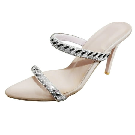 Summer Saving Clearance! Kukoosong Heels for Women Summer Shoes Rhinestone Pointed Sandals Slim Heels High Heel Sandals Outwear Womens Sandals White 37
Summer Saving Clearance! Kukoosong Heels for Women Summer Shoes Rhinestone Pointed Sandals Slim Heels High Heel Sandals Outwear Womens Sandals White 37