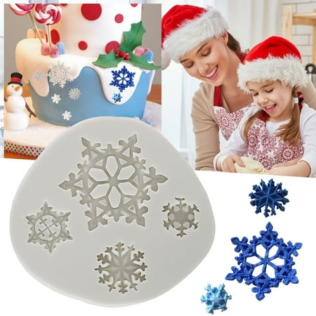 BTJX Christmas decoration Christmas Snowflake Silicone Tool DIY Chocolate Fondant Cake Decoration Baking Tool