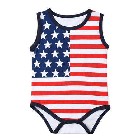 Infant Baby Boys Girls Sleeveless USA Flag Bodysuit Romper Independence Day Outfits
Infant Baby Boys Girls Sleeveless USA Flag Bodysuit Romper Independence Day Outfits