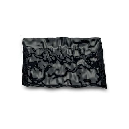 ContemPlate 8.5 x 13.5 Black Rectangular Plastic Serving Tray 25ct.