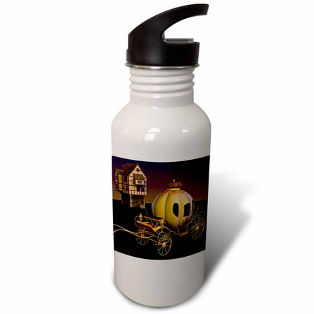 3dRose Fairytale Carriage and House at Sunset Sports Water Bottle 21oz