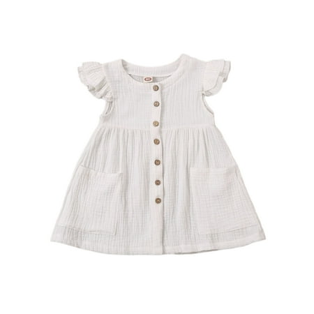Nokpsedcb Kids Baby Girls Summer Fly Sleeve Dress Round Collar Single-breasted Dresses White 4-5 Years
Nokpsedcb Kids Baby Girls Summer Fly Sleeve Dress Round Collar Single-breasted Dresses White 4-5 Years