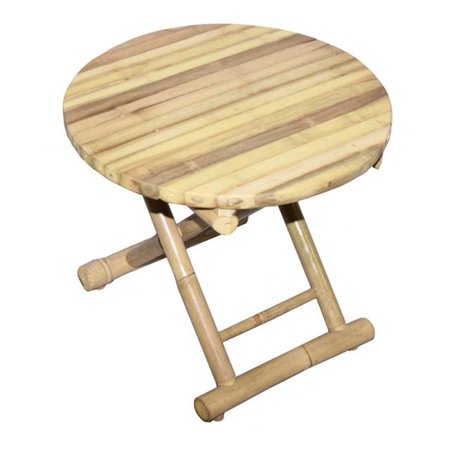 Bamboo 5884 Bamboo Round Folding Low Table, 19.75 x 17.5 in.