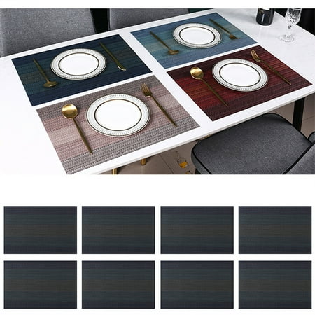 PVC Placemat 8 PCS of Non-Slip Heat Resistant Place Mats Washable Vinyl Placemats Set of 8 (Dark blue)
PVC Placemat 8 PCS of Non-Slip Heat Resistant Place Mats Washable Vinyl Placemats Set of 8 (Dark blue)