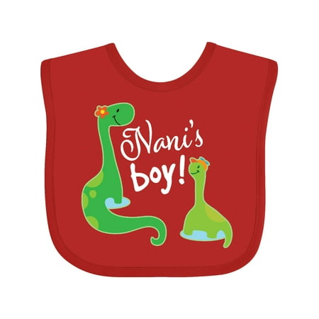 Inktastic Nani Boy Grandson Gift Dinosaur Gift Baby Boy Bib
