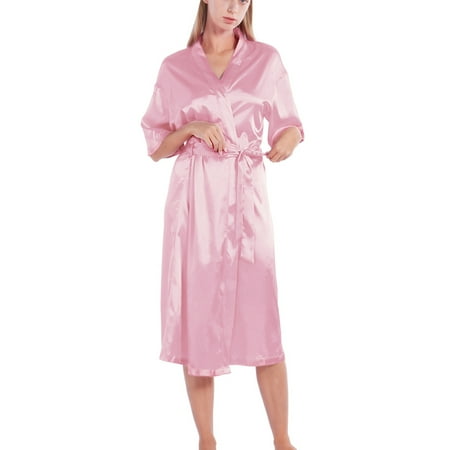 Newway Women Bathrobe Couple Sleepwear Satin Robes Calf-Length Night Robes for Spa Bride Bridesmaid Silk Robes Pink S-2XL
Newway Women Bathrobe Couple Sleepwear Satin Robes Calf-Length Night Robes for Spa Bride Bridesmaid Silk Robes Pink S-2XL