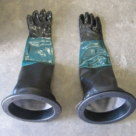 1 Pairs Of 24 Sandblasting Gloves W/ Holder For Sandblasting Sand Blast Cabinet