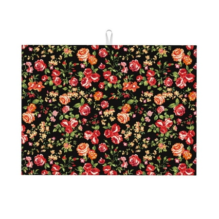 Dish Drying Mat Colorful Rose Flowers Highly Absorbent Microfiber Drying Mat Kitchen Counter or Sink Drawer Liner 16x18 Kitchen Drying Mat Coffee Mat Kitchen Essentials
Dish Drying Mat Colorful Rose Flowers Highly Absorbent Microfiber Drying Mat Kitchen Counter or Sink Drawer Liner 16x18 Kitchen Drying Mat Coffee Mat Kitchen Essentials