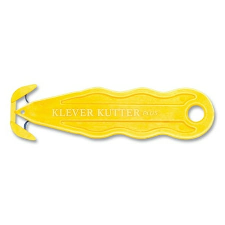 Klever Kutter Kurve Blade Plus Safety Cutter 5.75 Plastic Handle Yellow 10/Box (PLS100Y)