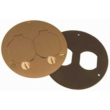 ASDF 6249 Brass Duplex Cover with Lift Lids Round 3-7/8 in. Diameter