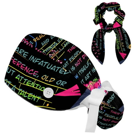 Working Cap with Buttons and Sweatband Scrub Hat Bouffant Caps with Scrunchie Letter Tie Back Hats
Working Cap with Buttons and Sweatband Scrub Hat Bouffant Caps with Scrunchie Letter Tie Back Hats