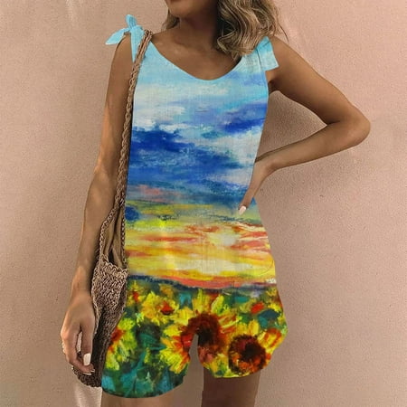 Danhjin Summer Dresses Women Casual Print Pocket Romper Short Playsuit Bandage Sleeveless Jumpsuit Jumpsuits Rompers Overalls - Summer Savings Clearance
Danhjin Summer Dresses Women Casual Print Pocket Romper Short Playsuit Bandage Sleeveless Jumpsuit Jumpsuits Rompers Overalls - Summer Savings Clearance