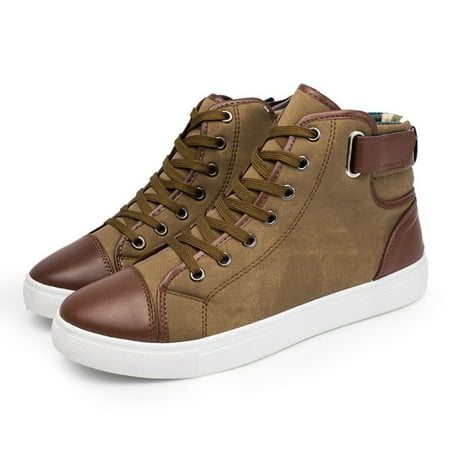 Fashion Men Casual High Top Sneakers Shoes Oxfords Leather Shoes Lace-up Autumn Winter Without Velvet
Fashion Men Casual High Top Sneakers Shoes Oxfords Leather Shoes Lace-up Autumn Winter Without Velvet