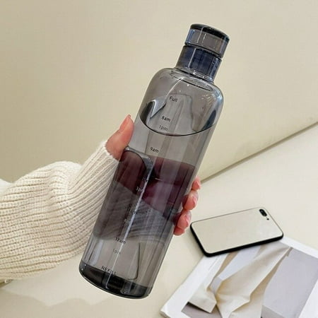 

DabuLiu 700ml PC Plastic Water Bottle with Time Marker Creative Large Capacity Leakproof Drink Bottle Drop-resistant Sport Water Bottles