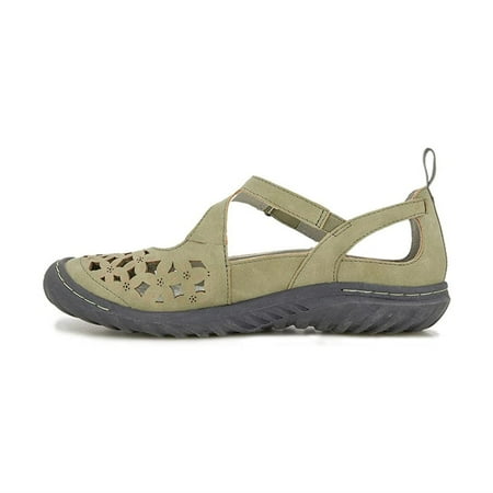 Jambu Women s Bellerose Perforated Mary-Jane Slip-On Shoes Sage 7 M US