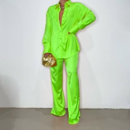 Yinguo Wide Leg Pants Satin Sets Women 2 Piece Outfits Casual Long Sleeve Button Down Shirt Pants Outfits Fashion Streetwear Pajamas
Yinguo Wide Leg Pants Satin Sets Women 2 Piece Outfits Casual Long Sleeve Button Down Shirt Pants Outfits Fashion Streetwear Pajamas