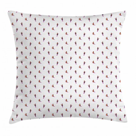 Tropical Throw Pillow Cushion Cover, Toucan Bird with Different Poses Hawaii Fauna Cartoon Nursery Theme, Decorative Square Accent Pillow Case, 20 X 20 Inches, Lavender Orange Dark Blue, by Ambesonne