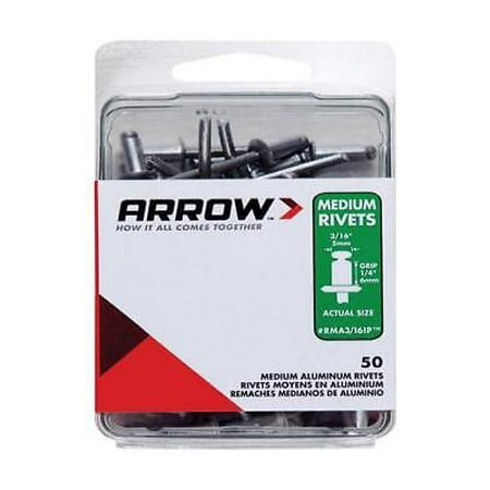 2Pc Arrow 3/16 in. D X 1/4 in. Aluminum Rivets Silver 15 pk