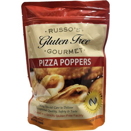 Russos Gluten Free Pizza Poppers, Bite size - 10oz (Pack of 3) The Best Tasting Pizza in Market with Fresh Mozzarella Cheese wrapped (Shipped Frozen)!!