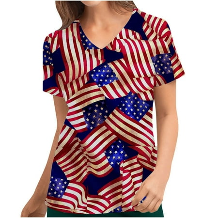 Kayannuo Print Nursing Uniforms Scrub for Women Clearance Short Sleeves Women Scrubs Tops Women s V-neck Tops Uniform Independence Day Printed Pockets Blouse Nursing
Kayannuo Print Nursing Uniforms Scrub for Women Clearance Short Sleeves Women Scrubs Tops Women s V-neck Tops Uniform Independence Day Printed Pockets Blouse Nursing