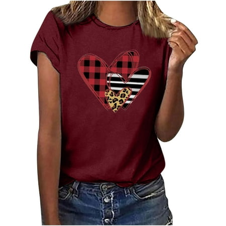 Tank Top for Women Nursing Tops Women s Shirt Tees Funny Cute Short Sleeve Fall T Shirt Hearth Love Shirt Gift Tops Blouse Gift for Couples Tank Tops Savings Clearance Blouses and Tops Red L
Tank Top for Women Nursing Tops Women s Shirt Tees Funny Cute Short Sleeve Fall T Shirt Hearth Love Shirt Gift Tops Blouse Gift for Couples Tank Tops Savings Clearance Blouses and Tops Red L