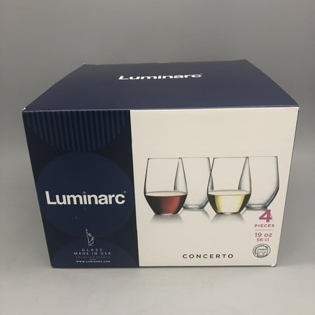Luminarc Concerto Stemless Wine (Set of 4) 19 oz Clear