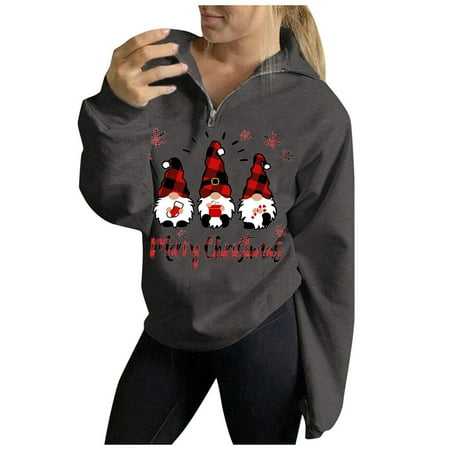 Ziloco Women Fall Winter Christmas Print V-Neck Zipper Long Sleeve Tops Pullover Blouse Sweatshirts corset tops for women one shoulder tops for women Gray L
Ziloco Women Fall Winter Christmas Print V-Neck Zipper Long Sleeve Tops Pullover Blouse Sweatshirts corset tops for women one shoulder tops for women Gray L