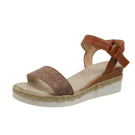 Aufmer Sandal Wedges Shoes for Women Ladies Plus-Size One-Line Buckle Solid Color Platform Straw
Aufmer Sandal Wedges Shoes for Women Ladies Plus-Size One-Line Buckle Solid Color Platform Straw