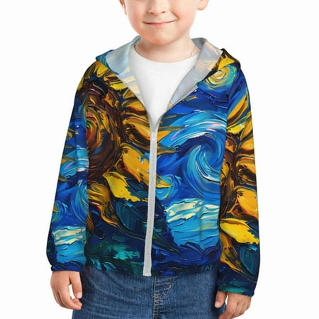 Lukts Sunflower Starry Night Vibes Print Children s Long-Sleeved Sun Protection Clothing Hooded Sweatshirts for Boys and Girls Outdoor Sports-3 Years
Lukts Sunflower Starry Night Vibes Print Children s Long-Sleeved Sun Protection Clothing Hooded Sweatshirts for Boys and Girls Outdoor Sports-3 Years