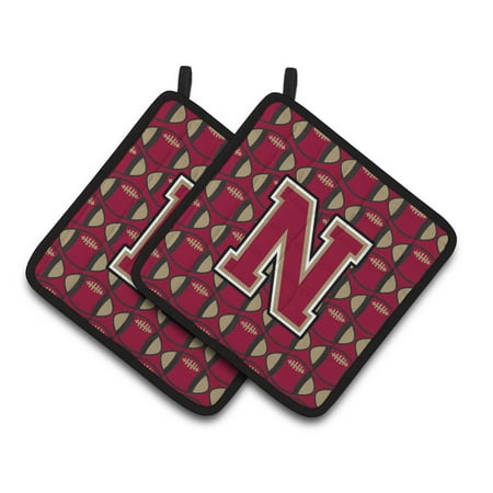 Carolines Treasures CJ1078-NPTHD Letter N Football Garnet and Gold Pair of Pot Holders 7.5HX7.5W multicolor
Carolines Treasures CJ1078-NPTHD Letter N Football Garnet and Gold Pair of Pot Holders 7.5HX7.5W multicolor
