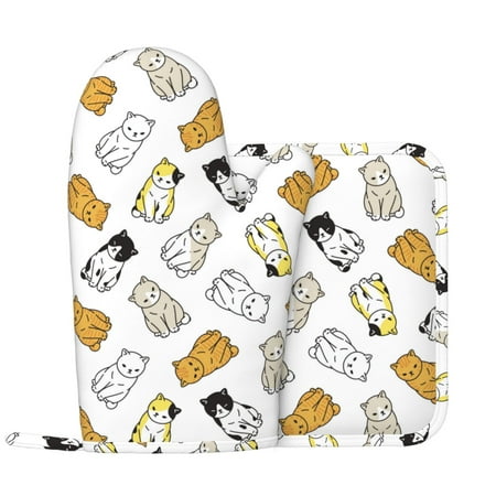 Oven Mitts and Pot Holders Sets Cute Colorful Cartoon Cat Non-Slip Silicone Oven Gloves Potholders Cotton Lining Heat Resistant Gloves Hot Pads for Kitchen Cooking Baking
Oven Mitts and Pot Holders Sets Cute Colorful Cartoon Cat Non-Slip Silicone Oven Gloves Potholders Cotton Lining Heat Resistant Gloves Hot Pads for Kitchen Cooking Baking