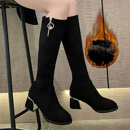 NEGJ Womens Shoes Fashion Solid Color Round Toe Middle Heel Thick Heel Lace Up Buckle Fleece Large Boots
NEGJ Womens Shoes Fashion Solid Color Round Toe Middle Heel Thick Heel Lace Up Buckle Fleece Large Boots